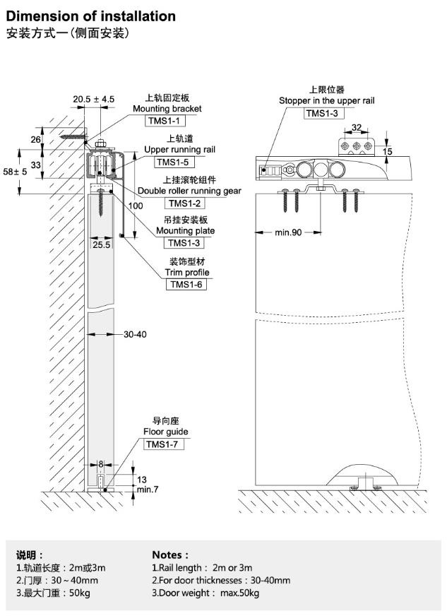 sliding folding door fittings