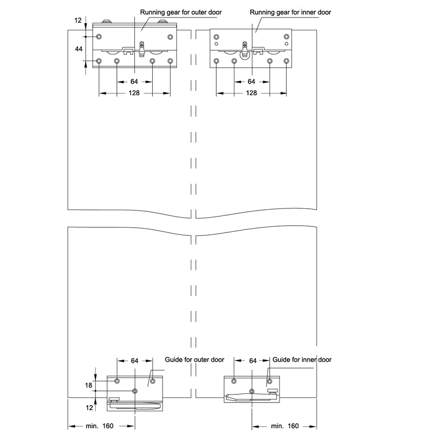 sliding wardrobe lock fitting                                                                  