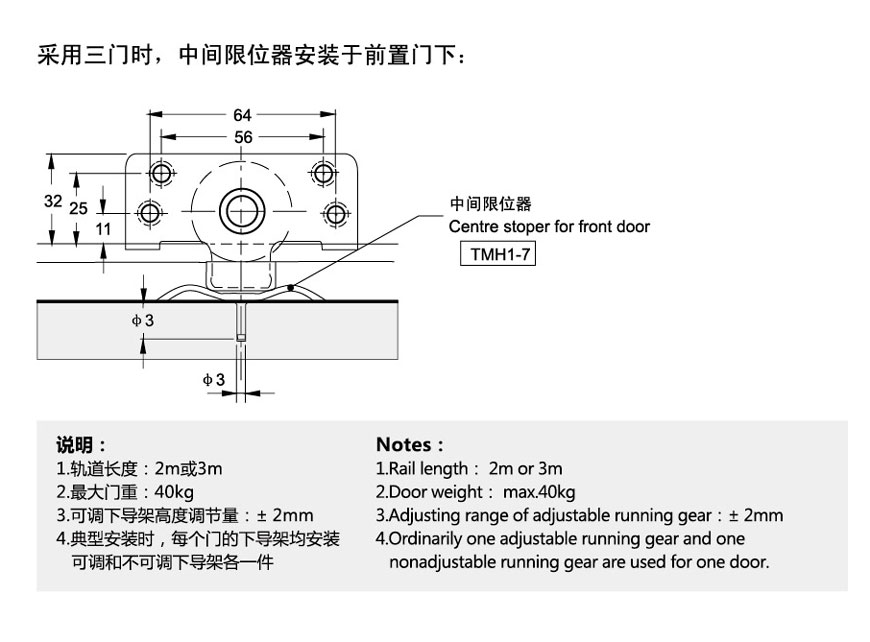 sliding folding fitting