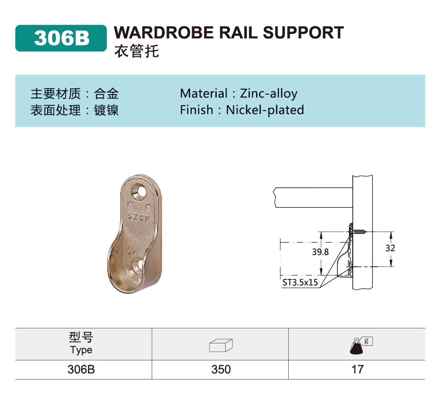 closet rod support bracket