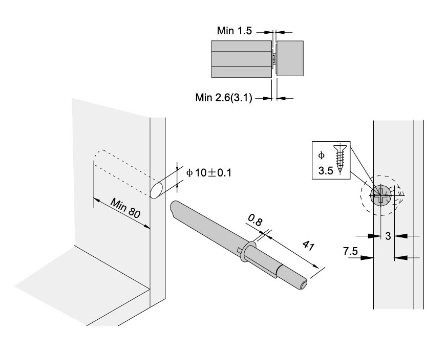 push to open hinges