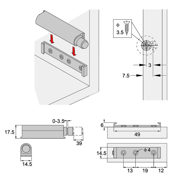 cabinet push latch