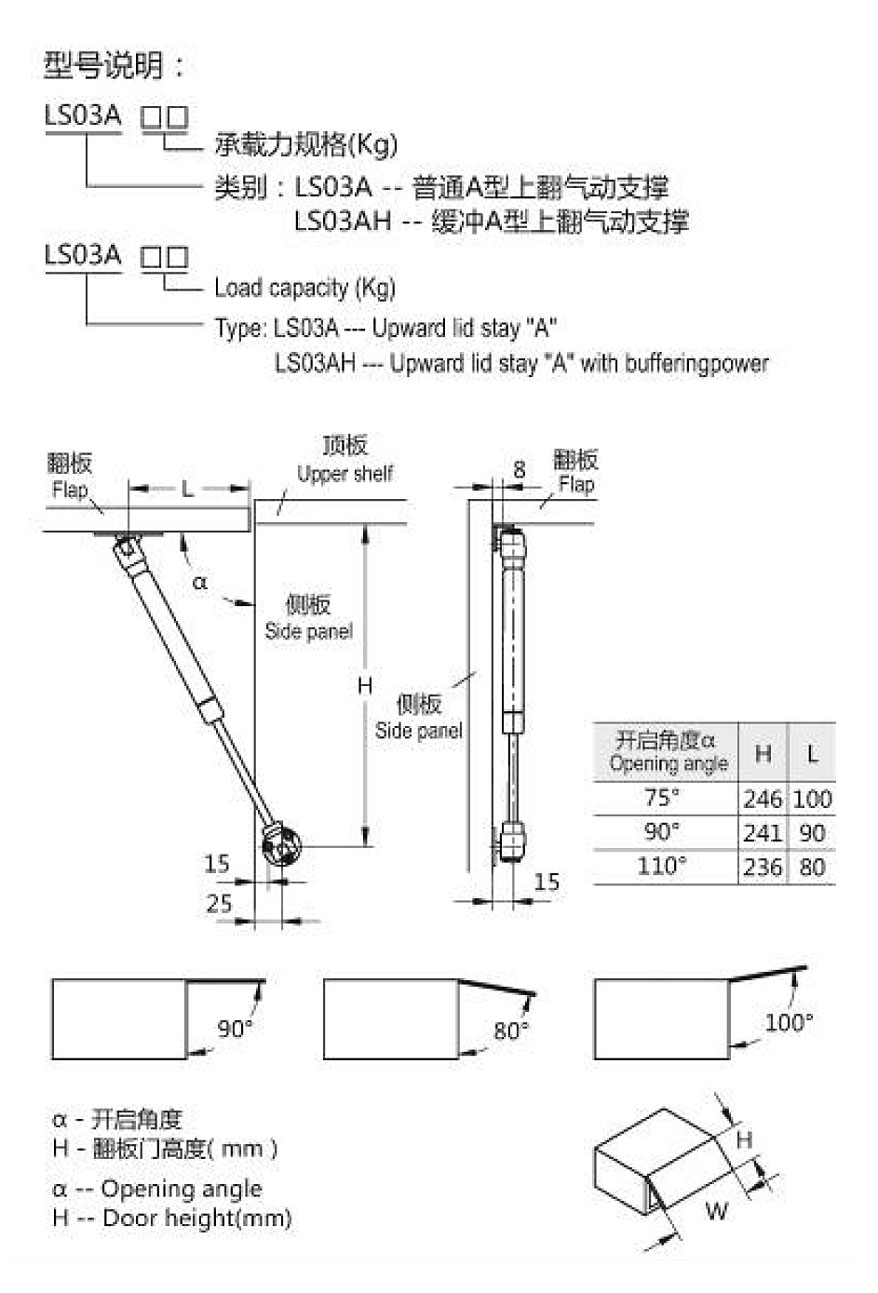 Pneumatic lid stay