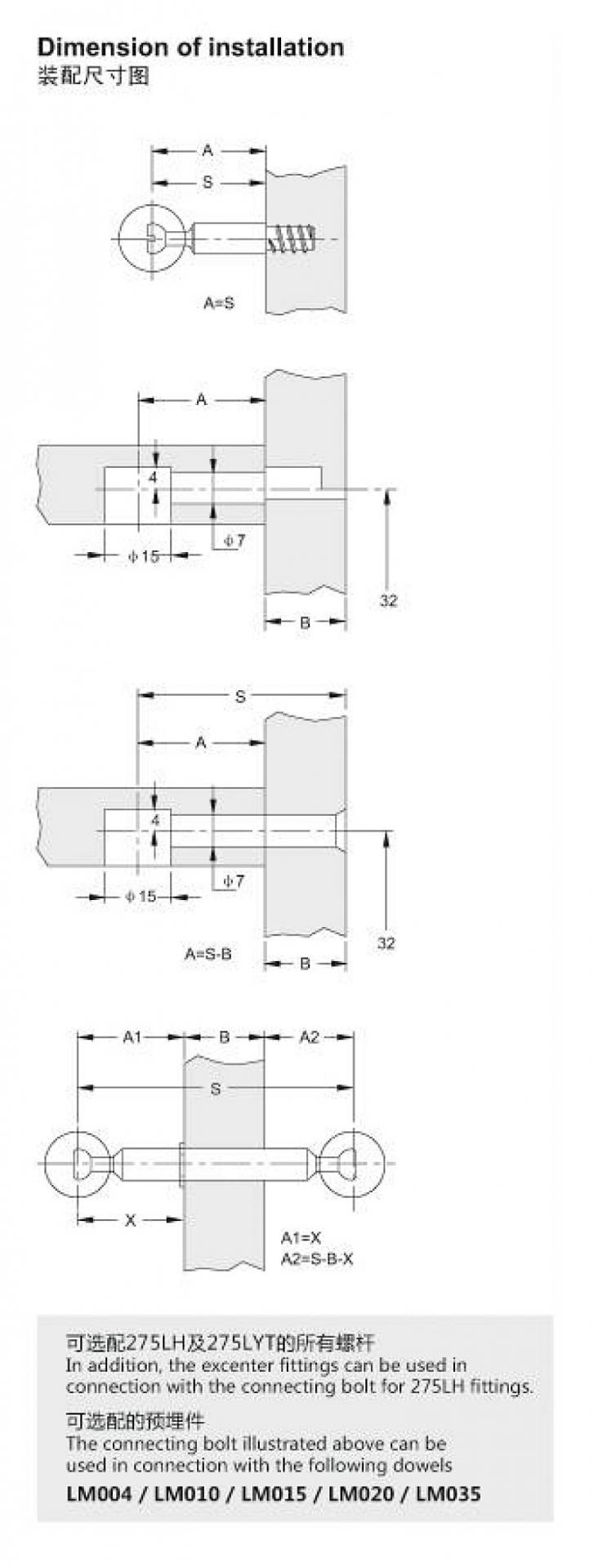 Connector cam and bolt